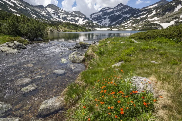 Niesamowity Krajobraz Lato Jezioro Popowo Góry Pirin Bułgaria — Zdjęcie stockowe