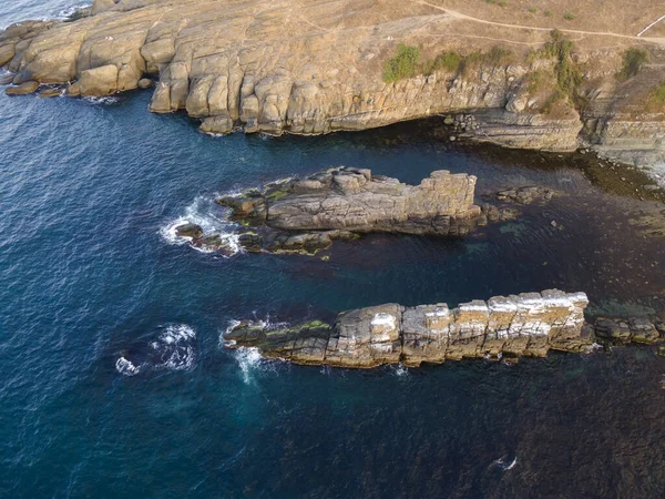 Aerial view of rock formations The ships (Korabite) near Sinemorets village, Burgas Region, Bulgaria