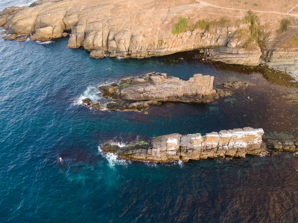 Aerial view of rock formations The ships (Korabite) near Sinemorets village, Burgas Region, Bulgaria