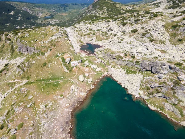 Erstaunliche Luftaufnahme Des Unheimlichen Sees Strashnoto See Rila Gebirge Bulgarien — Stockfoto