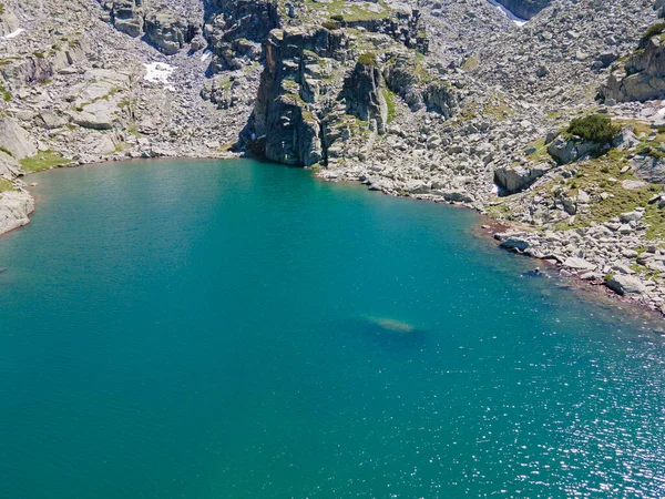 Úžasný Letecký Pohled Strašidelné Jezero Strashnoto Lake Rila Mountain Bulharsko — Stock fotografie