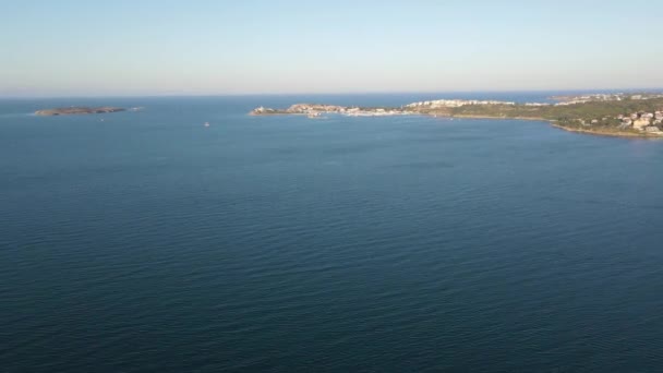 Increíble Vista Aérea Ciudad Sozopol Región Burgas Bulgaria — Vídeos de Stock