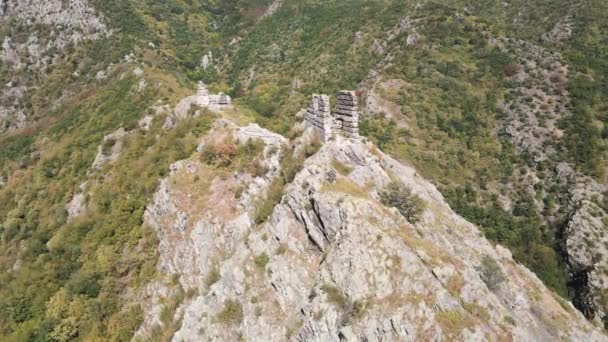 Veduta Aerea Delle Rovine Anevsko Kale Fortress Sopot Regione Plovdiv — Video Stock