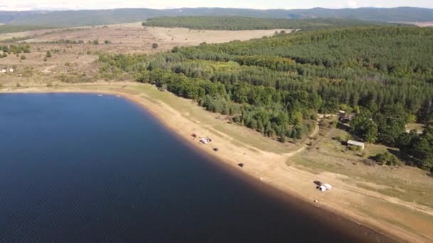 Vista Aérea Reservatório Bakardere Perto Cidade Ihtiman Bulgária — Vídeo de Stock