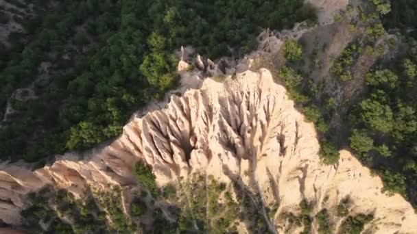 Air Terbenam Pemandangan Rozhen Piramida Pasir Daerah Blagoevgrad Bulgaria — Stok Video