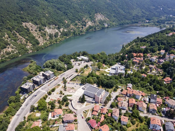 Vista Aérea Verano Del Lago Pancharevo Ciudad Sofía Región Bulgaria —  Fotos de Stock