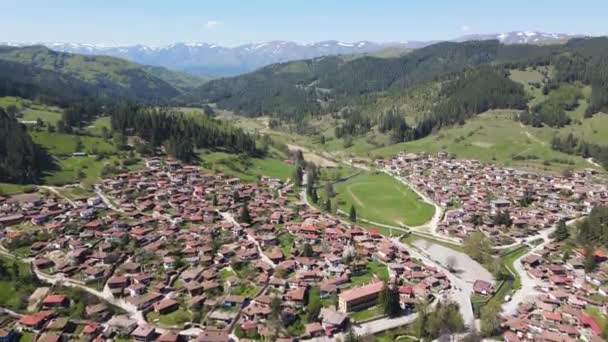 Flygfoto Över Historiska Staden Koprivshtitsa Sofiaregionen Bulgarien — Stockvideo