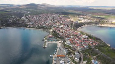 Bulgaristan 'ın Burgaz Bölgesi Çarevo kentinin hava manzarası 