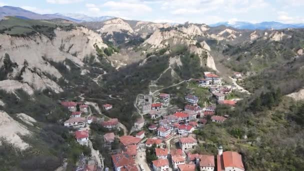 Pemandangan Udara Kota Bersejarah Melnik Daerah Blagoevgrad Bulgaria — Stok Video