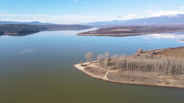 Flygfoto Över Koprinka Reservoir Regionen Stara Zagora Bulgarien — Stockvideo