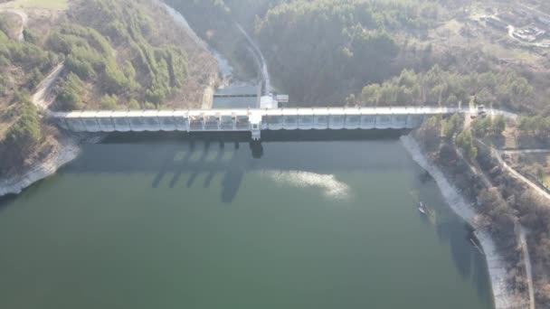 Вид Повітря Topolnitsa Reservoir Sredna Gora Mountain Болгарія — стокове відео