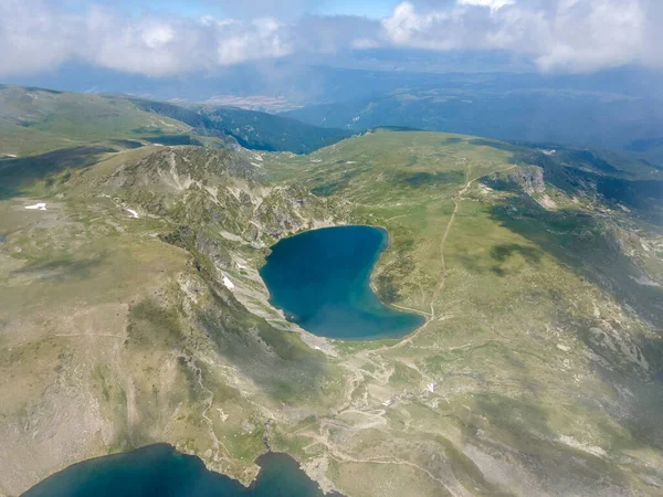 Vista Aérea Dos Sete Lagos Rila Montanha Rila Região Kyustendil — Fotografia de Stock