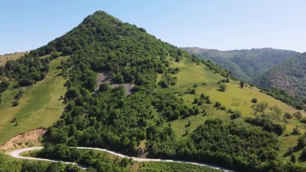 Vue Aérienne Montagne Balkan Près Ville Teteven Région Lovech Bulgarie — Video