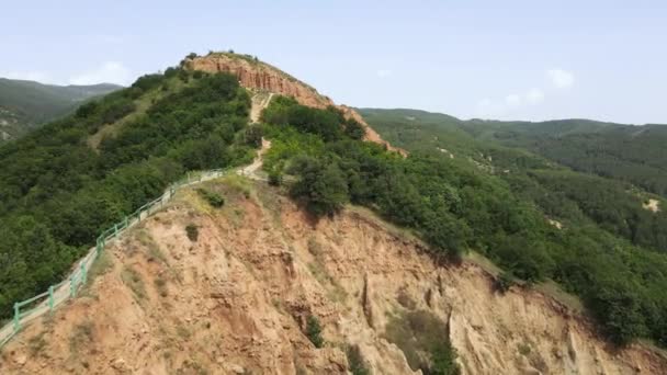 Flygfoto Över Klippformationen Stob Pyramider Rila Mountain Kyustendil Region Bulgarien — Stockvideo