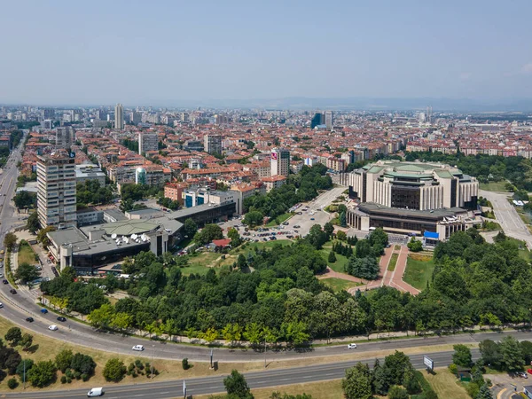 Incredibile Vista Aerea Della Città Sofia Vicino Palazzo Nazionale Della — Foto Stock