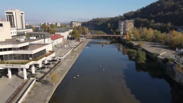 Lovech Bulgarien November 2020 Erstaunliche Luftaufnahme Des Stadtzentrums Von Lovech — Stockvideo