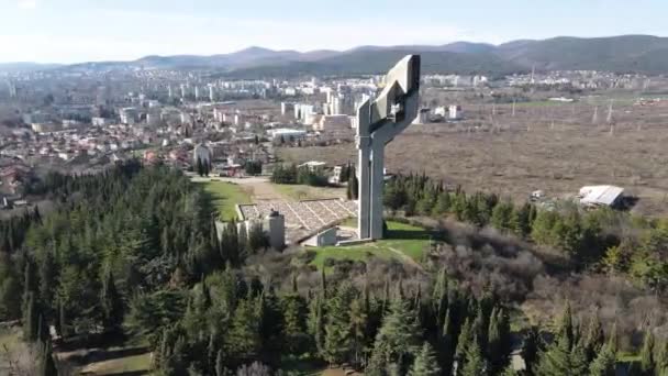 Stara Zagora Bulgaria Gennaio 2021 Veduta Aerea Del Complesso Commemorativo — Video Stock