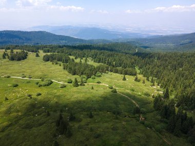 Bulgaristan 'ın Sofya Şehir Bölgesi, Vitosha Dağı' ndaki Konyarnika bölgesinin havadan görüntüsü