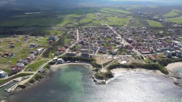 Flygfoto Över Byn Lozenets Burgas Region Bulgarien — Stockvideo