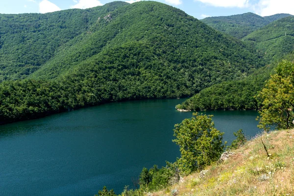 Landschaft Des Stausees Vacha Antonivanovtsi Rhodopen Region Plovdiv Bulgarien — Stockfoto