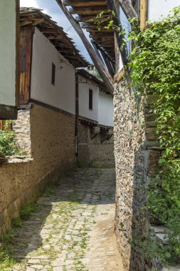 Bulgaristan 'ın Blagoevgrad Bölgesi, Otantik 19. yüzyıl evleriyle Kovaçevitsa köyü
