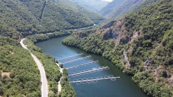 Αεροφωτογραφία Του Κρικίμ Reservoir Rhodopes Mountain Plovdiv Region Βουλγαρία — Αρχείο Βίντεο