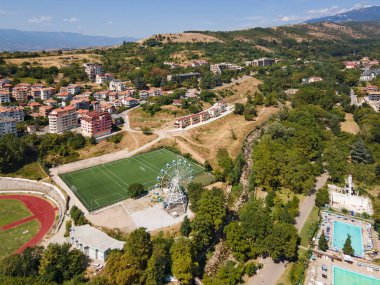 Bulgaristan 'ın Sandanski kentinin şaşırtıcı hava manzarası