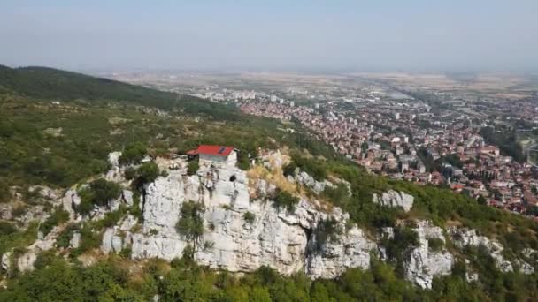 Letecký Pohled Kostel Demétria Soluni Asenovgradu Plovdivsko Bulharsko — Stock video