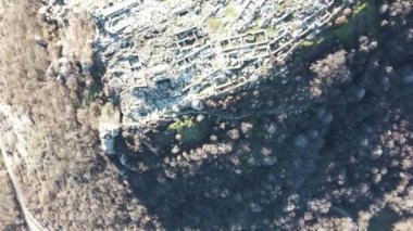 Bulgaristan 'ın Kardzhali Bölgesi, Perperikon antik Trakya kentinin hava manzarası