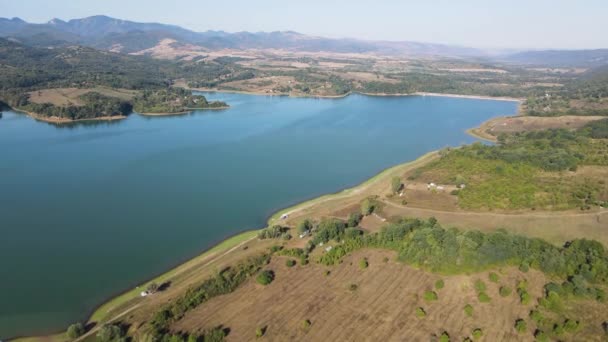 Вид Воздуха Сопотское Водохранилище Область Ловеч Болгария — стоковое видео