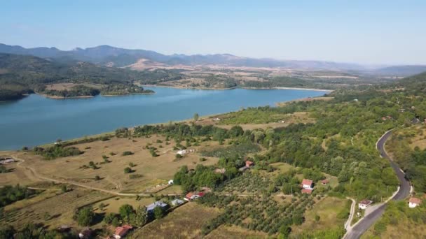 Вид Воздуха Сопотское Водохранилище Область Ловеч Болгария — стоковое видео