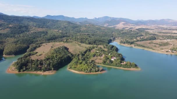 Αεροφωτογραφία Του Sopot Reservoir Περιφέρεια Lovech Βουλγαρία — Αρχείο Βίντεο