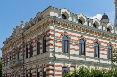 BUCHAREST, ROMANIA - 16 Ağustos 2021: Bükreş, Romanya 'nın merkezindeki Yeni Kilise Aziz Spyridon