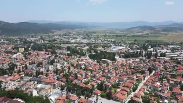 Pemandangan Udara Dari Resor Spa Terkenal Velingrad Wilayah Pazardzhik Bulgaria — Stok Video