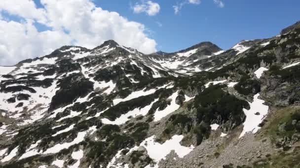 Vista Aérea Incrível Perto Pico Dzhangal Pirin Mountain Bulgária — Vídeo de Stock