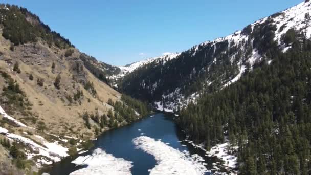 Vue Aérienne Lac Suhoto Lac Sec Montagne Rila Région Kyustendil — Video