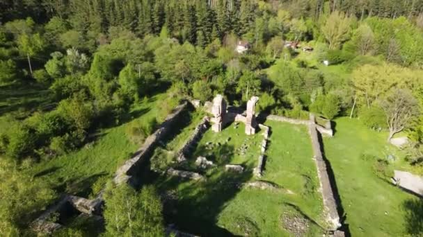 Letecký Pohled Elenskou Baziliku Zřícenina Raně Byzantského Křesťanského Kostela Nedaleko — Stock video