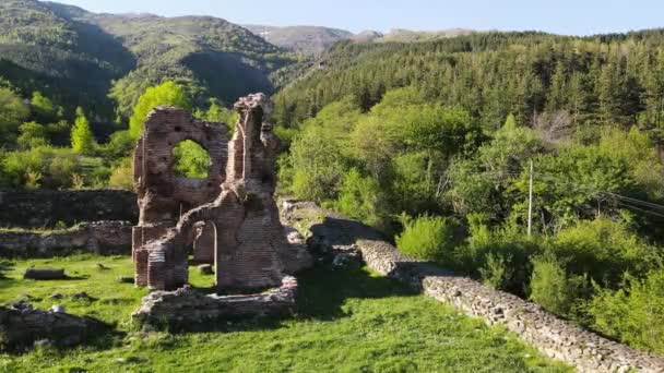 Flygfoto Elenska Basilikan Ruiner Tidiga Bysantinska Kristna Kyrkan Nära Staden — Stockvideo