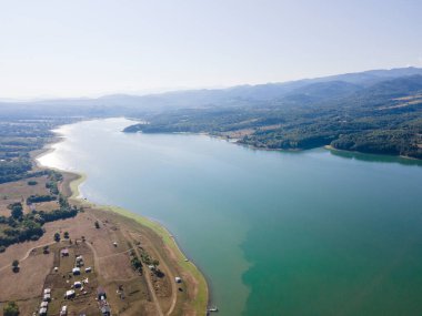 Bulgaristan 'ın Sopot Reservoir, Lovech Bölgesinin hava manzarası