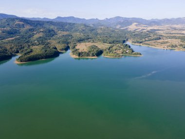 Bulgaristan 'ın Sopot Reservoir, Lovech Bölgesinin hava manzarası