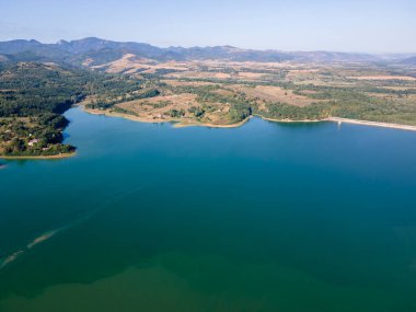 Bulgaristan 'ın Sopot Reservoir, Lovech Bölgesinin hava manzarası