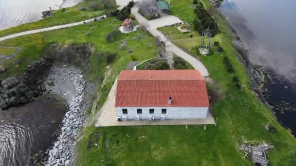 Aerial View Church Holy Assumption Town Tsarevo Burgas Region Bulgaria — Stock Video