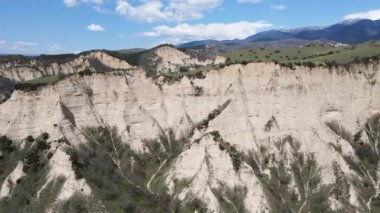 Melnik kum piramitlerinin hava manzarası, Blagoevgrad bölgesi, Bulgaristan