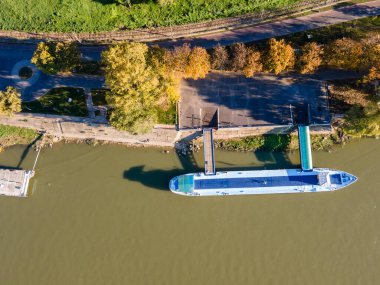Bulgaristan 'ın Tuna Nehri ve Rusçuk Kenti' nin şaşırtıcı hava manzarası