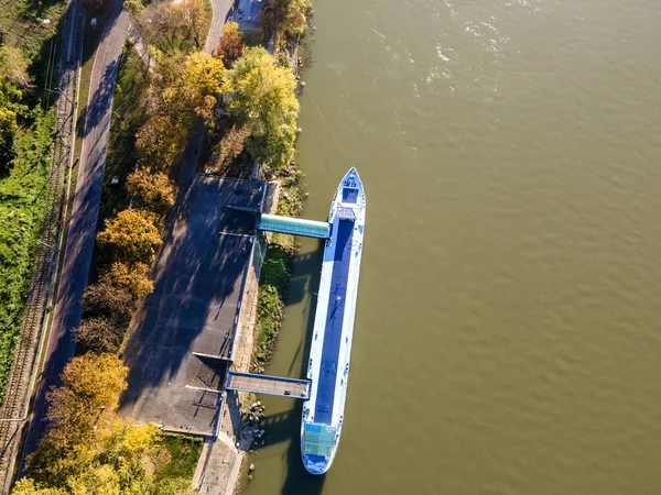 Amazing Aerial view of Danube River and City of Ruse, Bulgaria