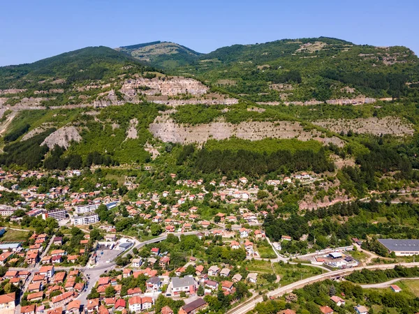 Vista Aerea Del Villaggio Tserovo Monti Balcani Bulgaria — Foto Stock