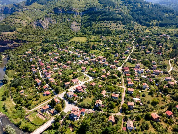 Letecký Pohled Vesnici Tserovo Balkánské Hory Bulharsko — Stock fotografie