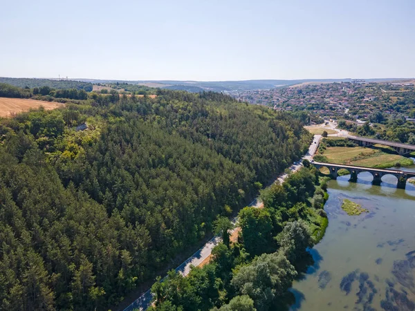 Veduta Aerea Del Ponte Ottocentesco Sul Fiume Yantra Noto Come — Foto Stock