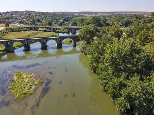 Veduta Aerea Del Ponte Ottocentesco Sul Fiume Yantra Noto Come — Foto Stock