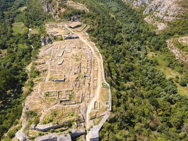 Aerial View Ruins Medieval Fortificated City Cherven Period Second Bulgarian — Stock Photo, Image